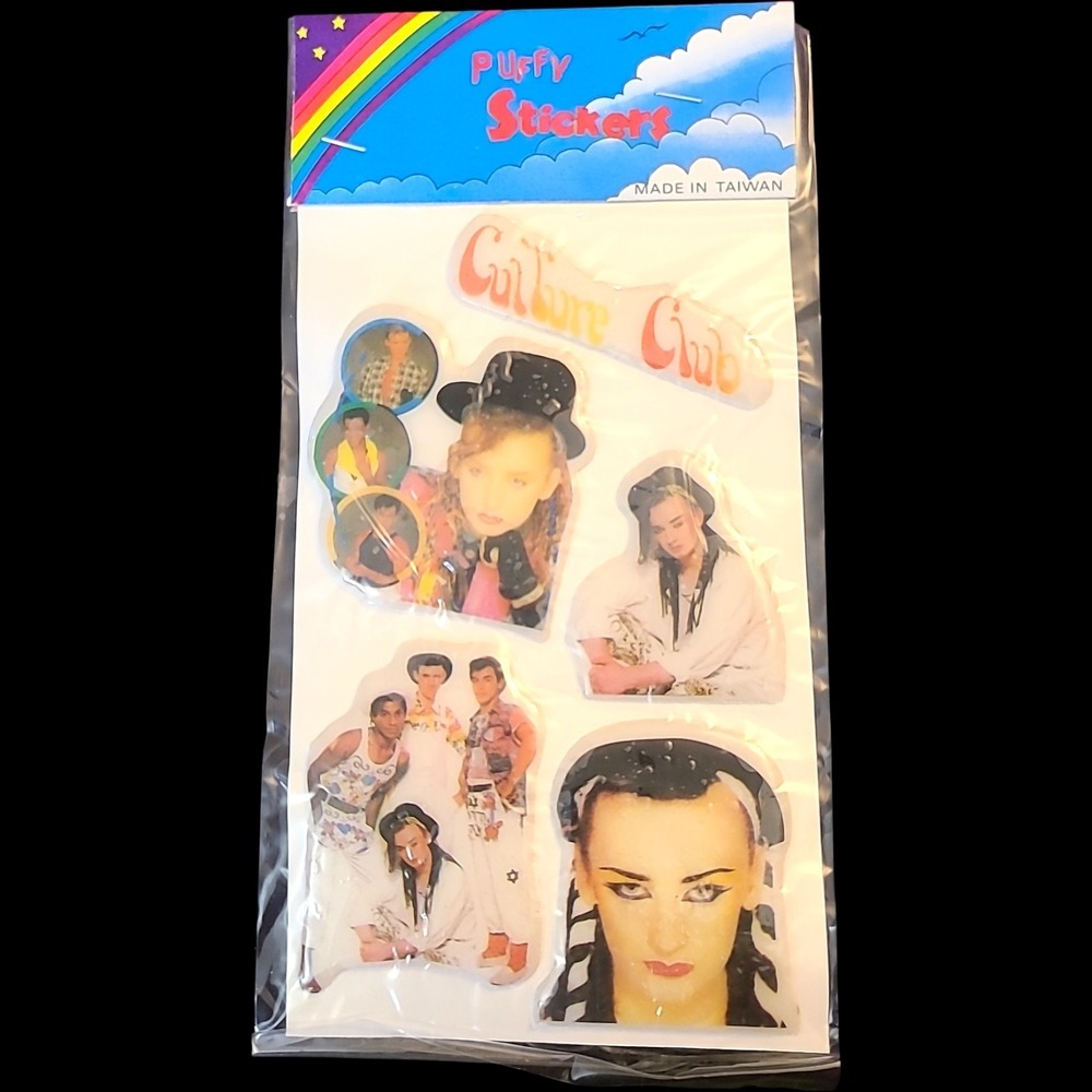 Vintage 1980s Culture Club‎ Boy George Puffy Stickers NOS Sealed Package